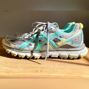 Asics Gray and Aqua Trail Shoes